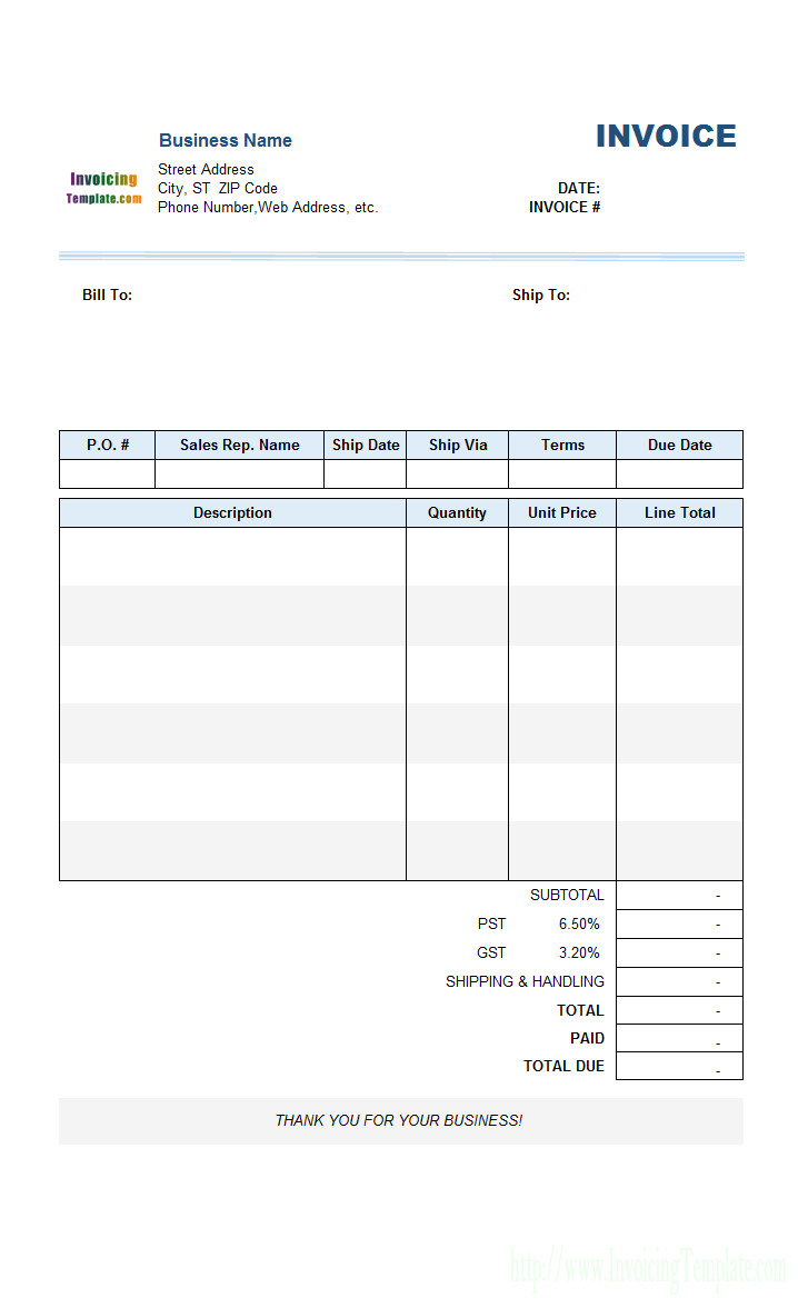 Invioce Templates Blank Invoices to Print Mughals