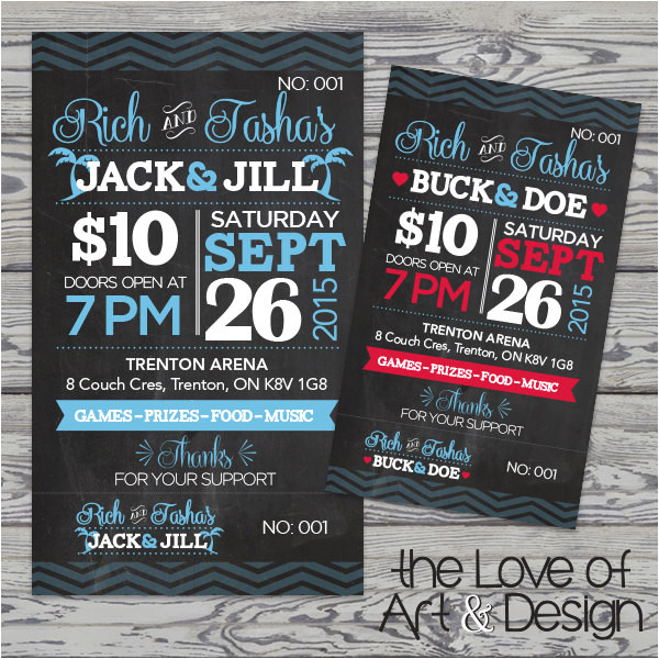 Jack and Jill Ticket Templates Printed Raffle Buck and Doe Tickets Jack