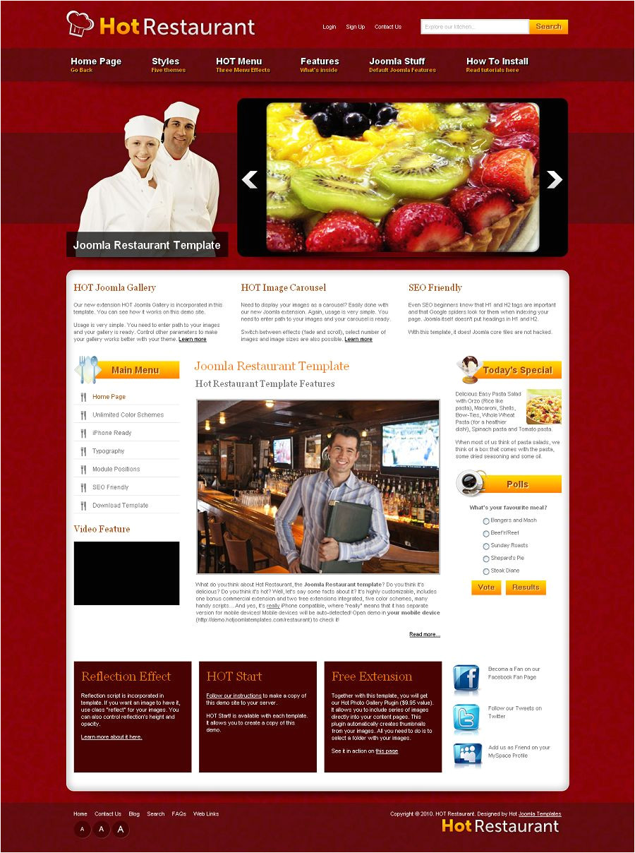 Joomla Templates for Restaurants Hot Restaurant Joomla Template Joomla Restaurant theme