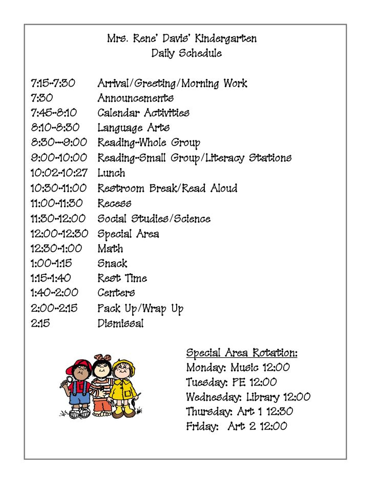 Kindergarten Timetable Template the 25 Best Kindergarten Daily Schedules Ideas On