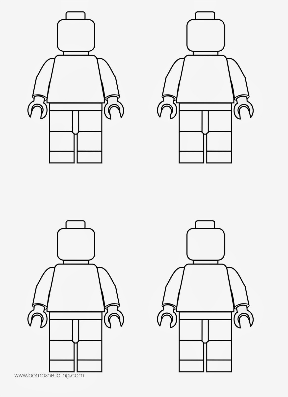 Lego Figure Template Lego Birthday Party