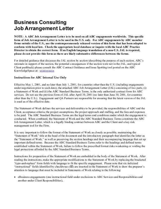 Letter Of Engagement Consulting Template Sample Consulting Engagement Letter