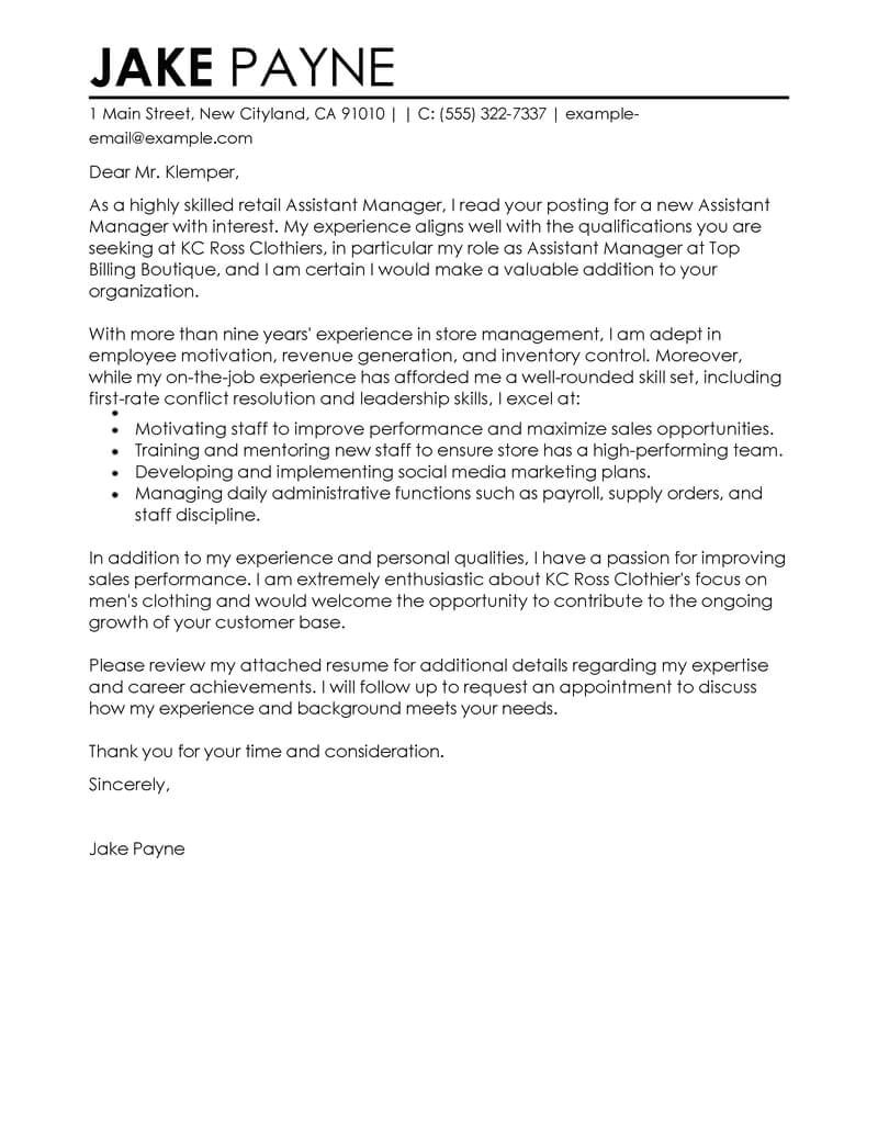 Managment Cover Letter Best Retail Assistant Manager Cover Letter   Managment Cover Letter Best Retail Assistant Manager Cover Letter Examples Of Managment Cover Letter 