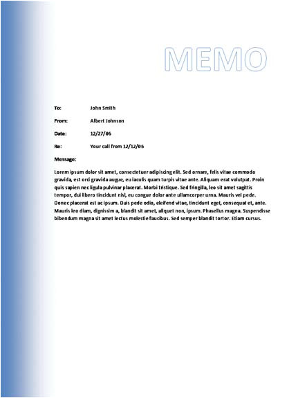 Memo Template Word 2007 Memo Template Category Page 1 Efoza Com