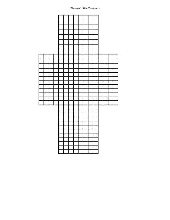 Minecraft Skin Template Grid Printable Template for Minecraft Skin Creation Use