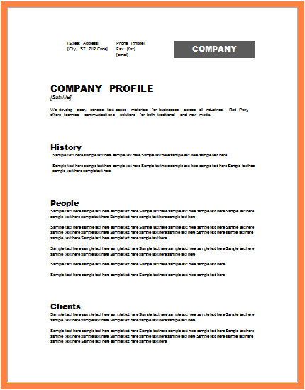 Model Company Profile Template 5 Model Company Profile Template Company Letterhead