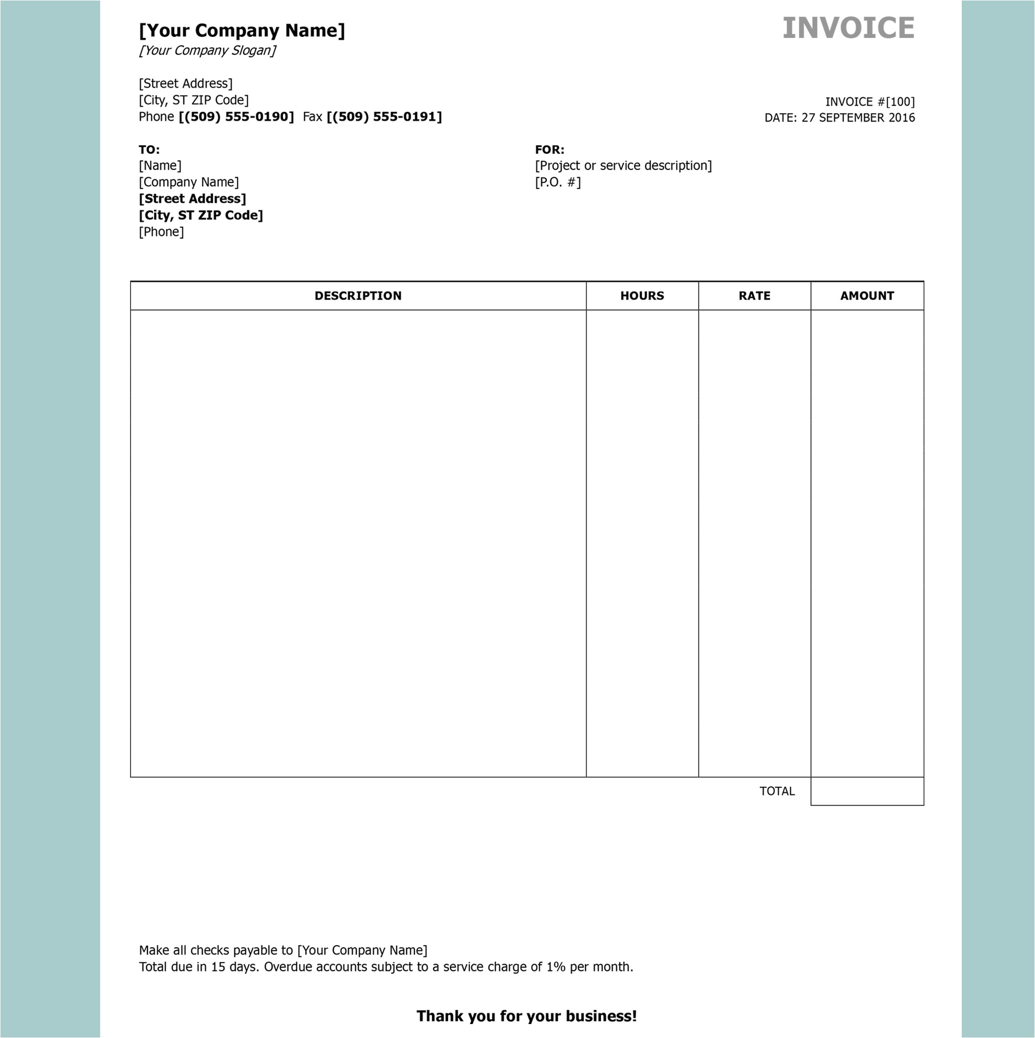 Nvoice Template Free Invoice Templates by Invoiceberry the Grid System
