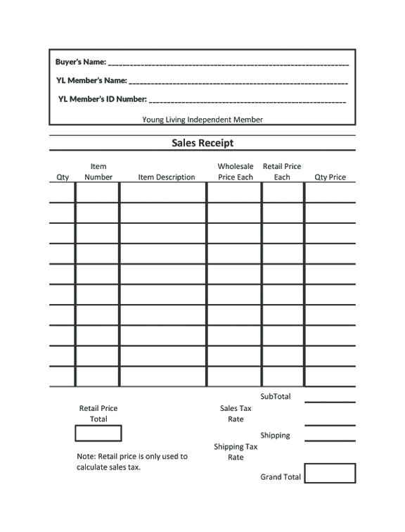 Printable Oil Change Receipt Template