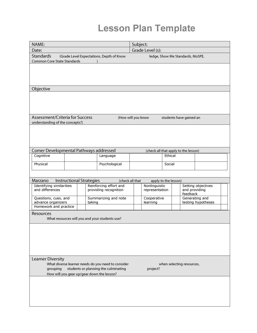 Otes Lesson Plan Template Perfect Otes Lesson Plan Template Collection Example