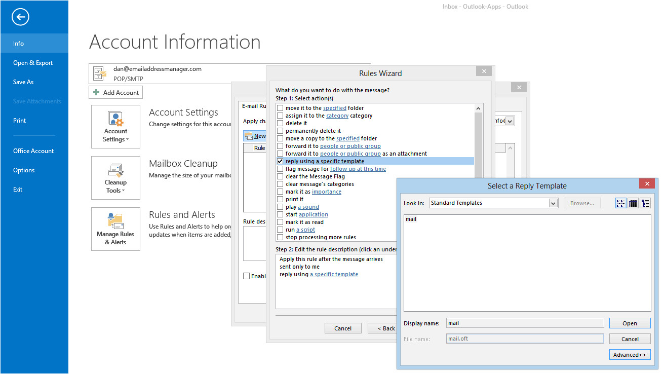 Outlook Reply with Template Outlook Rule Quot Reply Using A Specific Template Quot