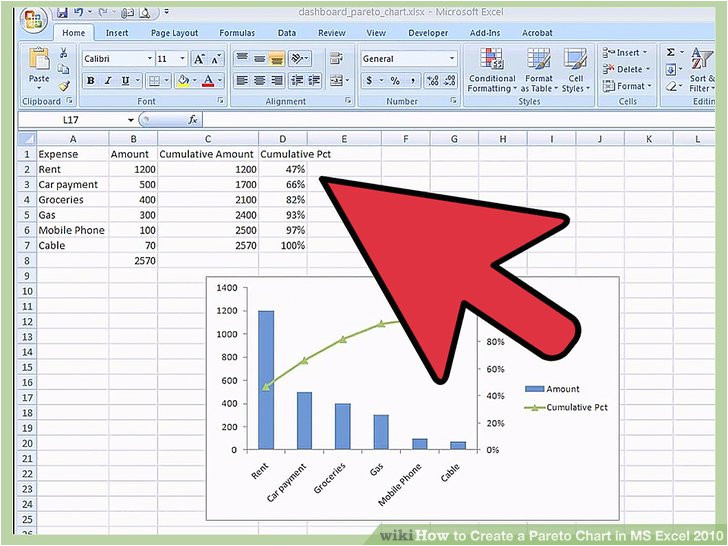 Pareto Chart Template Excel 2010 How to Create A Pareto Chart In Ms Excel 2010 14 Steps