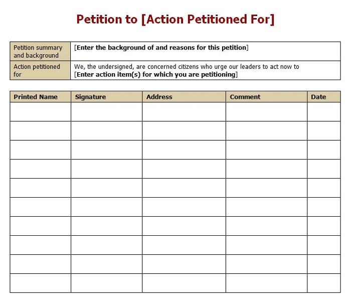 Petitions Template 30 Petition Templates How to Write Petition Guide
