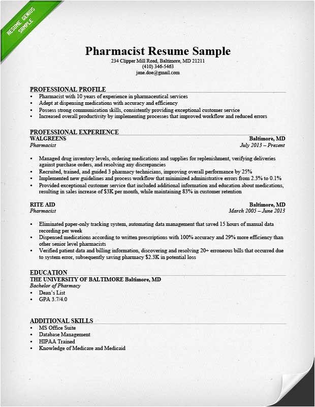Pharmacist Resume Sample Canada Pharmacist Resume Sample Writing Tips Resume Genius