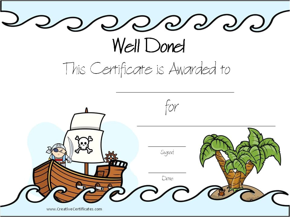 Pirate Certificate Template Williamson ga us