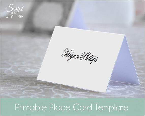 Plain Place Card Template Blank Place Name Card Template Instant Download Editable