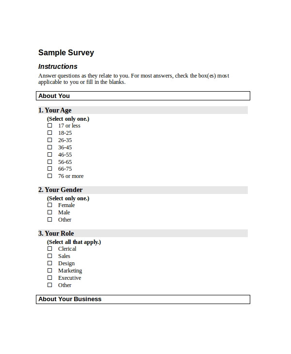 Poll Template for Word Questionnaire Template Word 11 Free Word Document