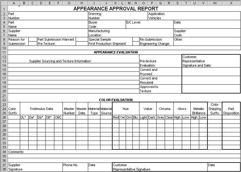 Ppap Template Ppap forms In Excel Compatible with Aiag 4th Ed