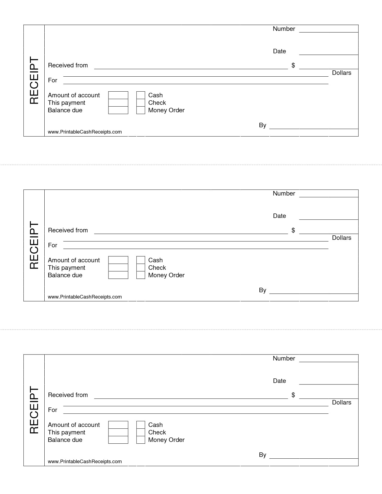Printable Cash Receipt Template 9 Best Images Of Free Printable Blank Receipts Free