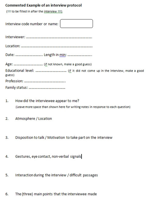 qualitative research interview protocol template