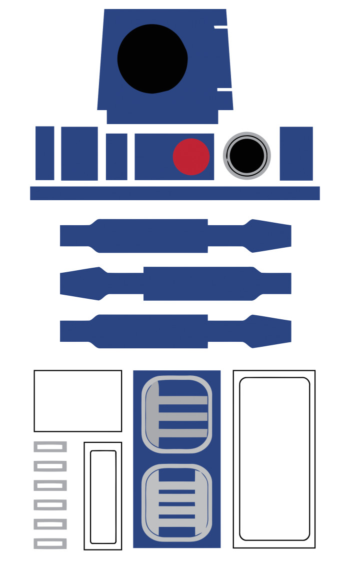 R2d2 Printable Template Star Wars R2 D2 Favor Bag Printable Free Party