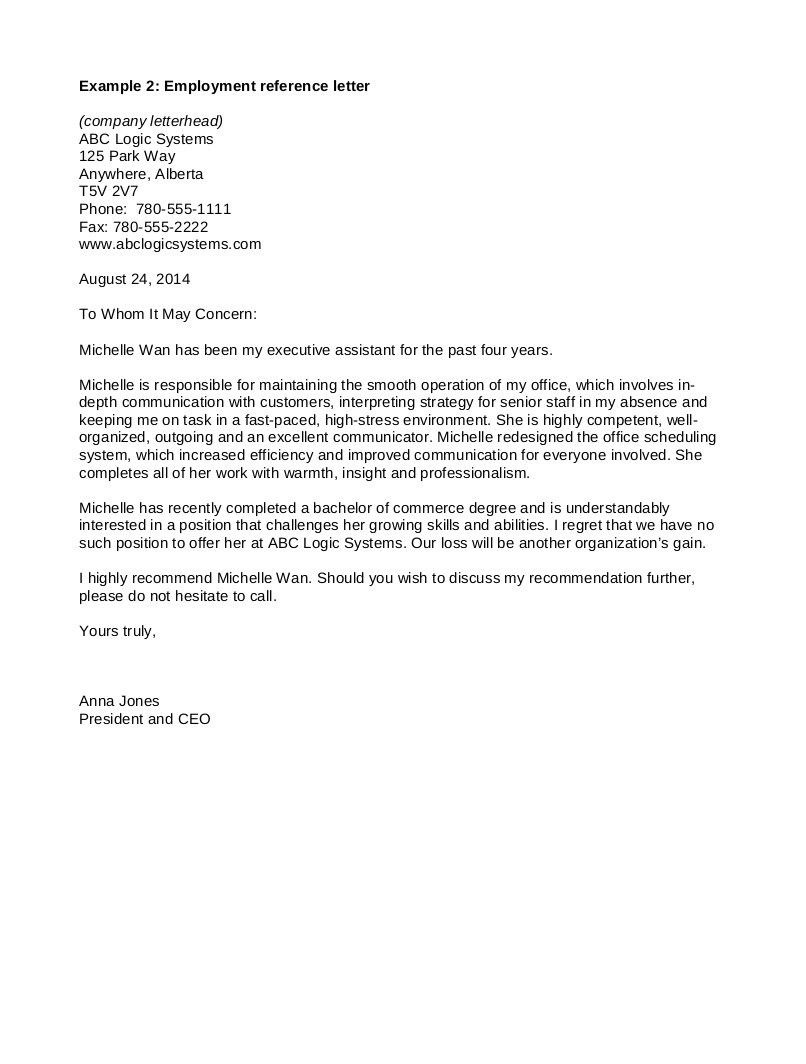 Referance Letter Template 18 Recommendation Letter for Employees the Principled