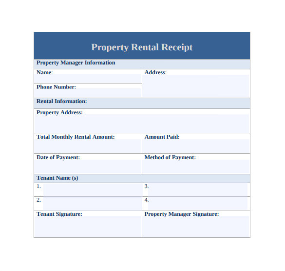 Rental Property Receipt Template 21 Rent Receipt Templates Sample Templates