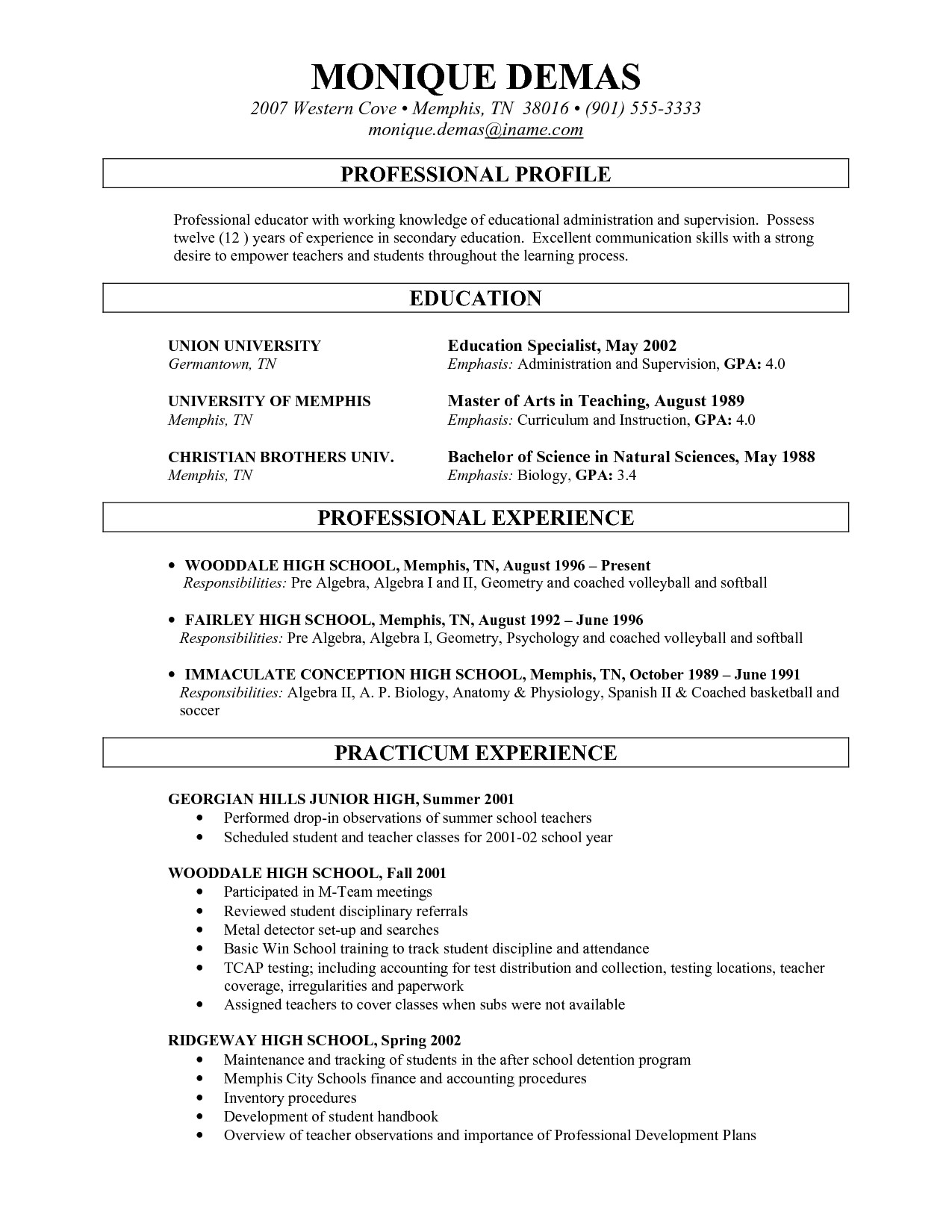 Resume Samples for Faculty Positions Sample Resume for Faculty Position Resume Ideas