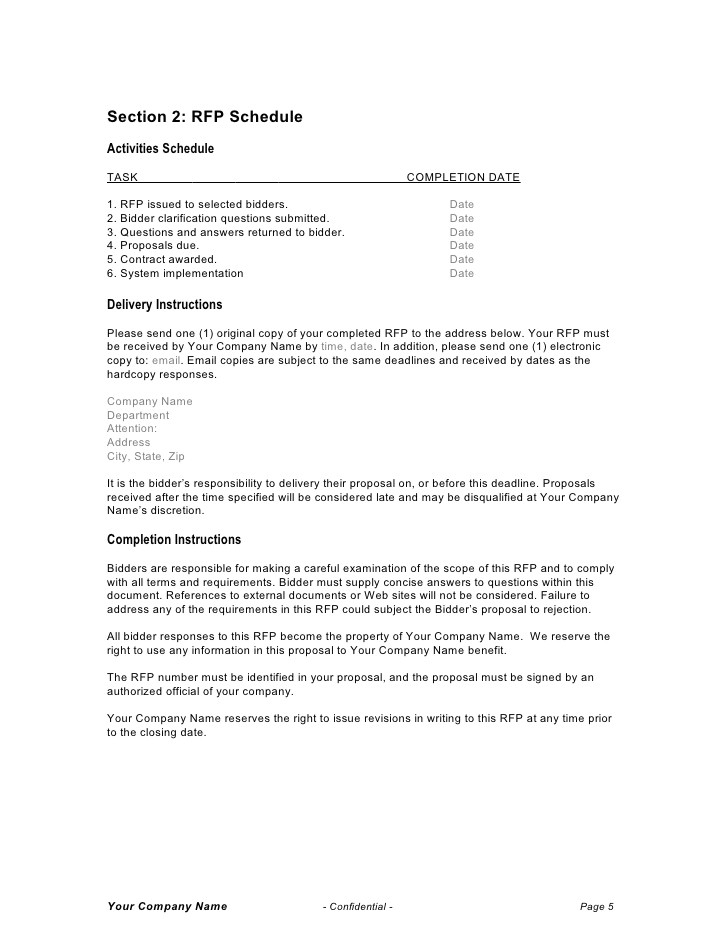 Rfp Questions Template Crm Rfp Template