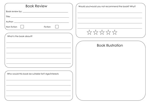 Roald Dahl Book Review Template Book Review Template by Uk Teaching Resources Tes