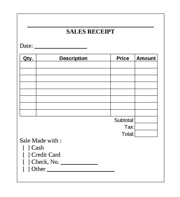 Sale Receipt Template 18 Sales Receipt Template Download for Free Sample Templates