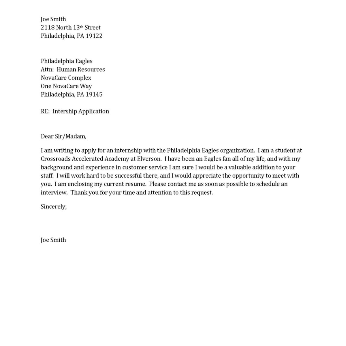 sample cover letter for unknown recipient