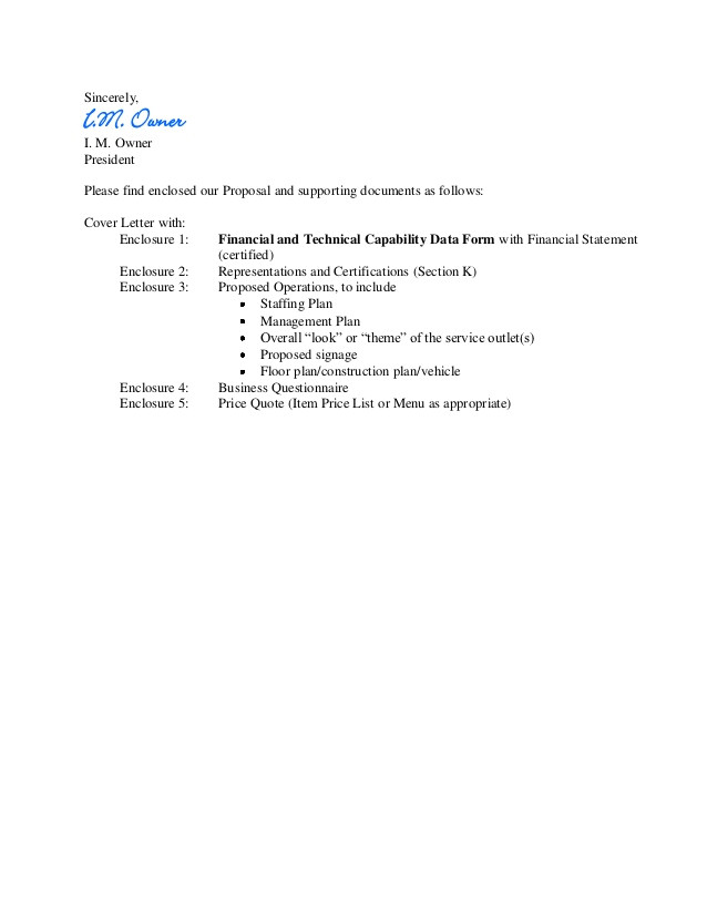 Sample Cover Letter to Submit Documents Sample Unsolicited Proposal Submission