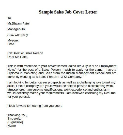 Sample Cover Letters for Sales Jobs 12 Cover Letter Examples Pdf Word Sample Templates