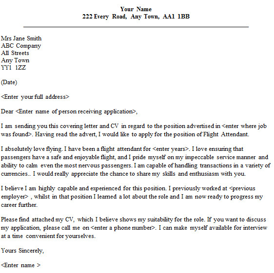 Sample Of Cover Letter for Flight attendant Position Flight attendant Cover Letter Sample Lettercv Com