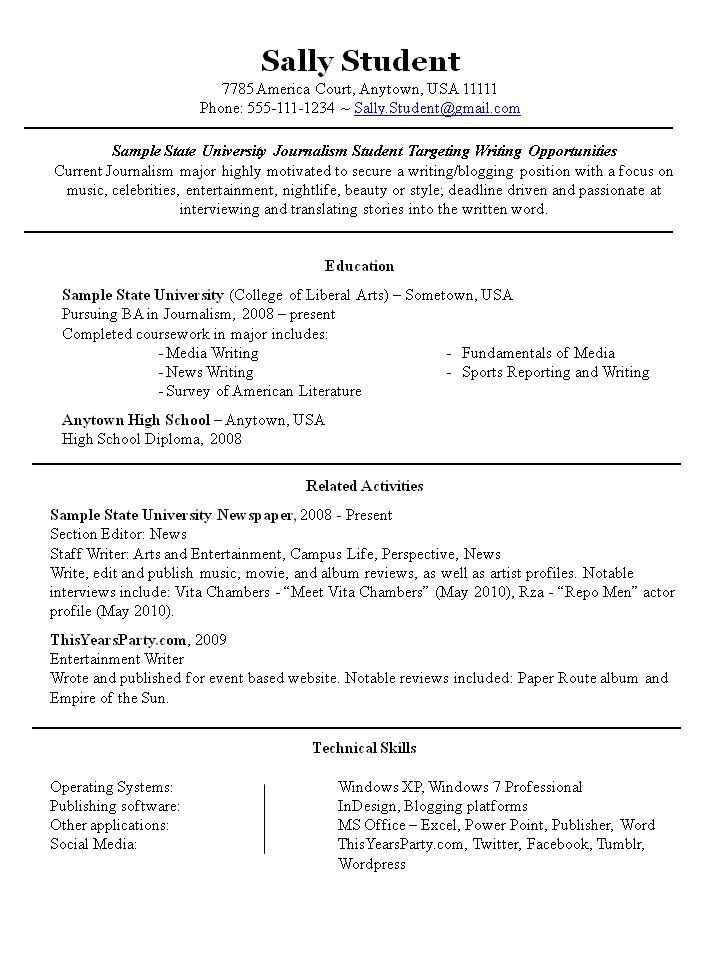 Sample Of Resume for Part Time Job by Student Resume Sample for Part Time Job Of Student Best Resume