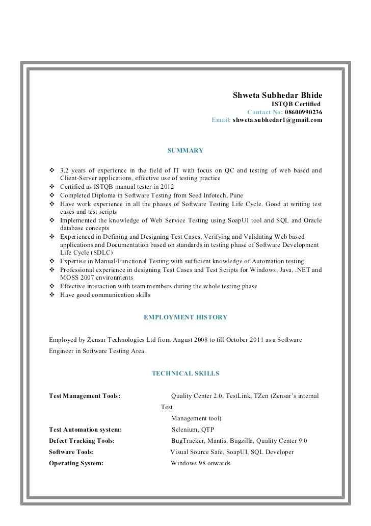 Sample Resume for 3 Years Experience In Manual Testing Testing Resume Sample for 3 Years Experience Resume Ideas