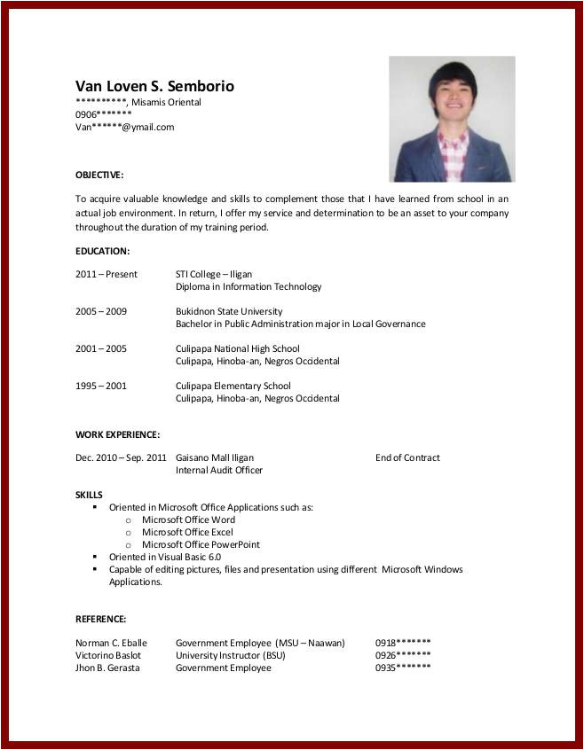 Sample Resume for A College Student with No Experience Sample Resume for College Student with No Experience