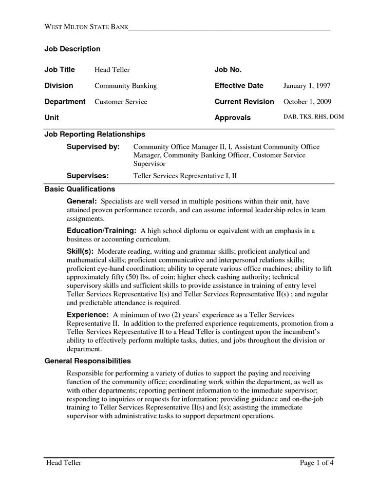 Sample Resume for Bank Jobs with No Experience Bank Teller Resume with No Experience Http topresume