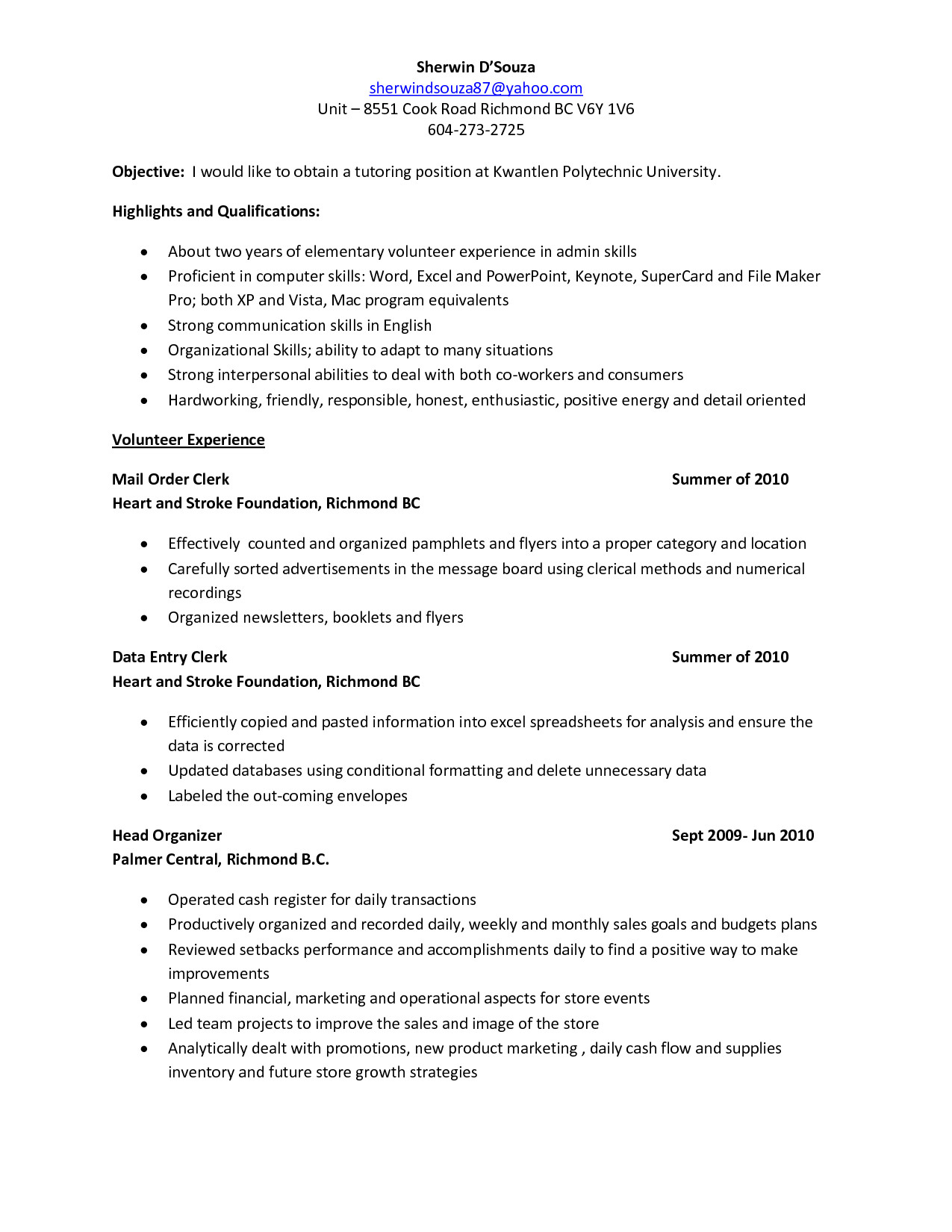 Sample Resume for Tutoring Position Tutor Resume Sample Project Scope Template