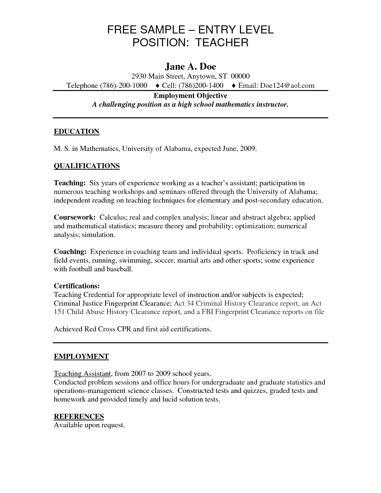Sample Resumes for Entry Level Positions Entry Level It Job Resume Resume Ideas