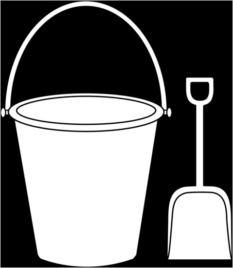 Sand Bucket Template Pattern Of A Sand Bucket and Shovel Kids Colorable Pail