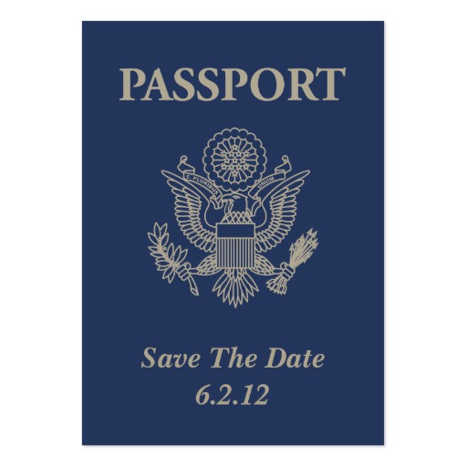 Save the Date Passport Template Passport Save the Date Business Card Zazzle