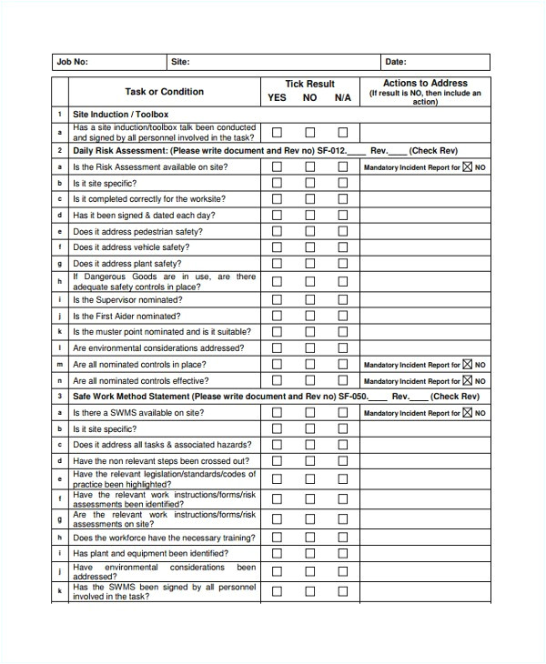 Scaffold Inspection Checklist Free Template Scaffold Inspection ...