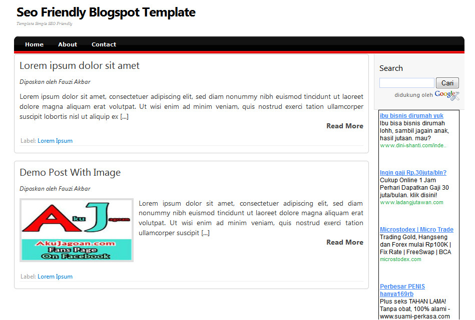 Seo Friendly HTML Template Template Blogspot Seo Friendly Template Blogger