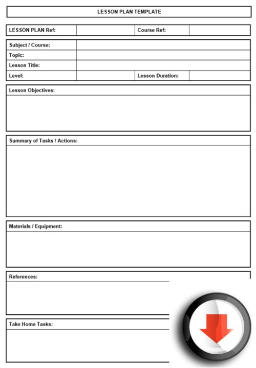 Six Point Lesson Plan Template Free Printable Lesson Plan Template