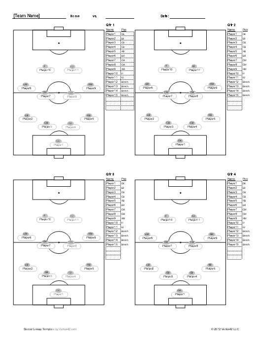 Soccer Team Positions Template soccer Roster Template for Excel