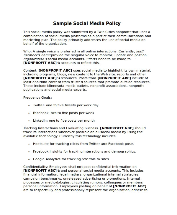 Social Media Policy Template for Schools social Media Policy Template for Schools Image Collections