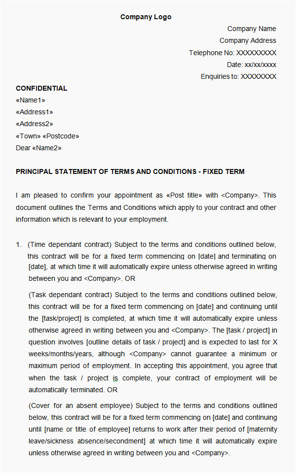 Statement Of Terms and Conditions Of Employment Template 10 why Choosing Statement Of Terms and Conditions Of