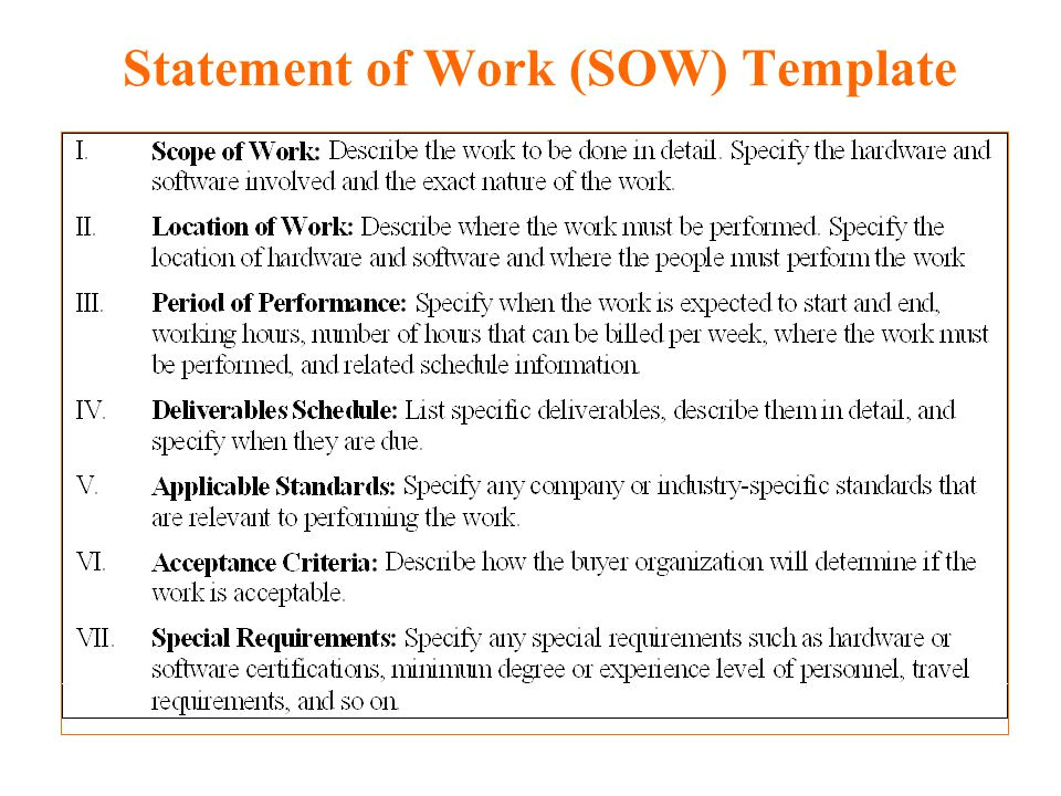 Statement Of Works Template 5 Free Statement Of Work Templates Word Excel Pdf