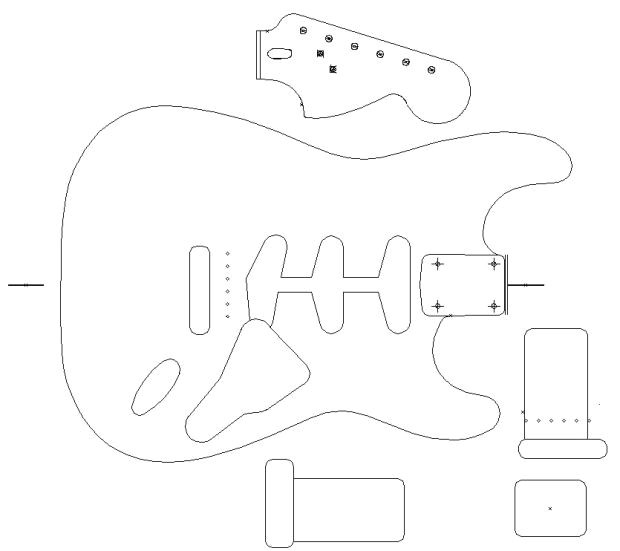 Strat Routing Template Fender Stratocaster 1960 Template Vinyl Guitar Making